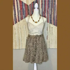 Polagram animal print pleated flounce short, Size XXXL